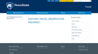 
                            6. Anthony Travel (Reservation Inquiries) | PSU Travel