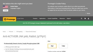 
                            2. Anti-ACTIVE® JNK pAb, Rabbit, (pTPpY) - Promega Corporation