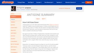 
                            5. Antigone Summary - Shmoop