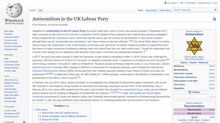 
                            8. Antisemitism in the UK Labour Party - Wikipedia