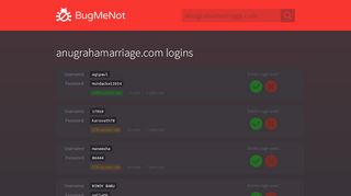 
                            2. anugrahamarriage.com passwords - BugMeNot