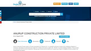 
                            5. ANURUP CONSTRUCTION PRIVATE LIMITED - Zauba Corp