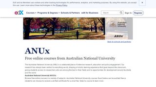 
                            5. ANUx - Free Courses from Australian National University | edX