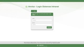 
                            8. Anvisa - Login Sistemas Intranet