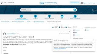 
                            8. AnyConnect VPN Login Failed - Cisco Community