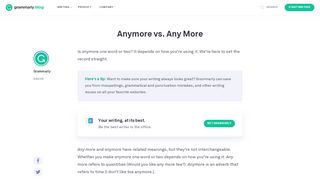 
                            5. Anymore vs. Any More—Which Should I Use? | Grammarly