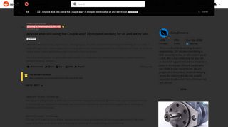 
                            4. Anyone else still using the Couple app? It stopped working for us ...