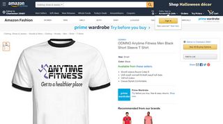 
                            6. Anytime Fitness Mens Black Short Sleeve Tees | Amazon.com