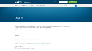 
                            8. ANZ Rewards - Login