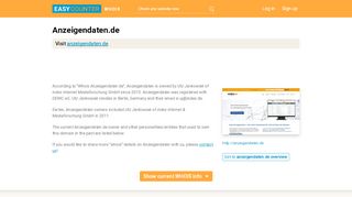 
                            8. Anzeigendaten.de whois history records - Easy Counter