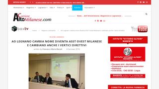 
                            6. AO Legnano cambia nome diventa ASST Ovest Milanese e cambiano ...