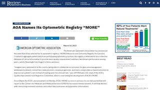 
                            7. AOA Names Its Optometric Registry “MORE” - Review of Optometric ...