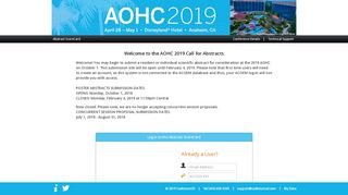 
                            8. AOHC 2019 - Call for Abstracts and Session Proposals.