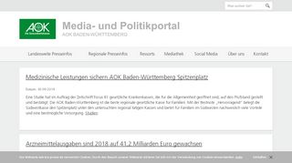 
                            4. aok-bw-presse.de | Mediaportal AOK Baden-Württemberg