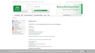 
                            8. AOK-Gesundheitspartner - PLUS - Impressum