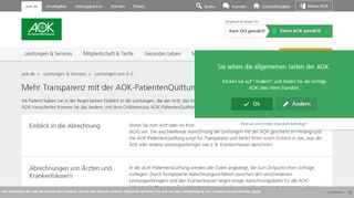 
                            2. AOK PatientenQuittung | AOK – Die Gesundheitskasse