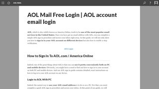 
                            2. Aol mail: AOL Mail Free Login | AOL account email login