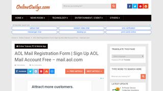 
                            9. AOL Mail Registration Form | Sign Up AOL Mail Account Free ...