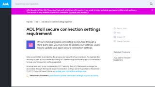 
                            8. AOL Mail secure connection settings requirement - AOL Help