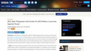 
                            9. AOL Sells Philippines Call Center For $7.2 Million; Launches Spanish ...