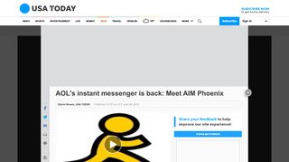 
                            10. AOL's instant messenger is back: Meet AIM Phoenix - USA Today