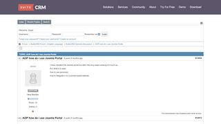 
                            4. AOP how do i use Joomla Portal (1/1) - SuiteCRM Forums