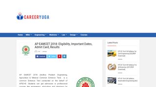 
                            8. AP EAMCET 2018: Eligibility, Important Dates, Admit Card ...