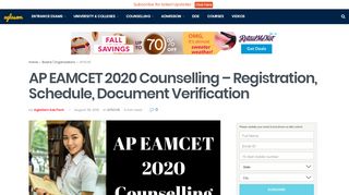 
                            6. AP EAMCET 2019 Counselling (Live!) – Registration ...