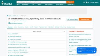 
                            6. AP EAMCET 2019 Counselling, Option Entry, Dates, Seat ...