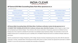 
                            9. AP Eamcet 2019 Web Counselling Dates Rank Wise apeamcet.nic.in