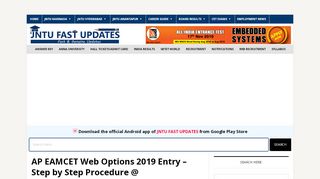 
                            10. AP EAMCET Web Options 2019 Entry – Step by Step …