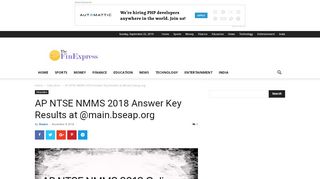 
                            9. AP NTSE NMMS 2018 Answer Key Results at @main.bseap.org ...