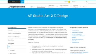 
                            8. AP Studio Art: 2-D Design - The College Board