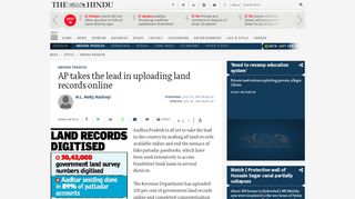 
                            9. AP takes the lead in uploading land records online - The Hindu