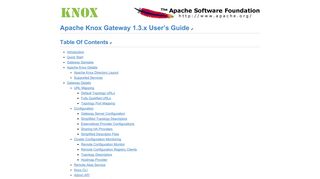 
                            9. Apache Knox Gateway 1.3.x User’s Guide - knox.apache.org