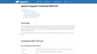 
                            2. Apache Zeppelin Credential REST API