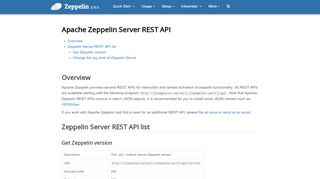 
                            8. Apache Zeppelin Server REST API