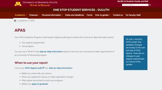 
                            2. APAS | One Stop Student Services - Duluth