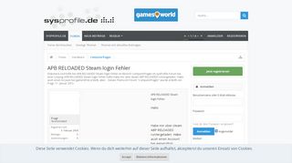 
                            7. APB RELOADED Steam login Fehler - forum.sysprofile.de