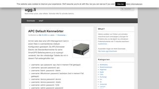 
                            9. APC Default Kennwörter – ugg.li