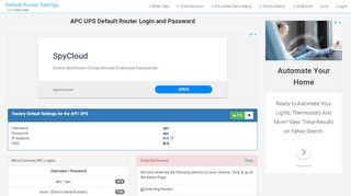 
                            3. APC UPS Default Router Login and Password - Clean …