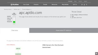 
                            4. apc.aptilo.com - Domain - McAfee Labs Threat Center