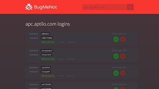 
                            1. apc.aptilo.com passwords - BugMeNot