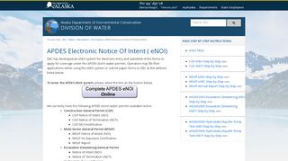 
                            7. APDES Electronic Notice of Intent (eNOI)