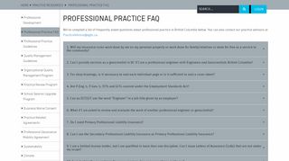 
                            2. APEGBC - Professional Practice FAQ - Engineers and Geoscientists BC