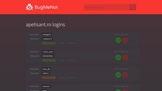 
                            3. apetisant.ro passwords - BugMeNot