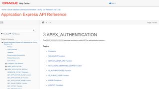 
                            5. APEX_AUTHENTICATION - Oracle