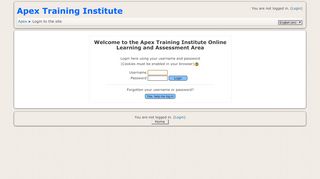 
                            7. Apex Training Institute: Login to the site