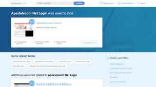 
                            7. Apextelecom Net Login at top.accessify.com