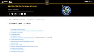 
                            4. APG Employee Toolbox :: US Army Aberdeen ... - Army.mil